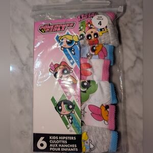 🆕 Powerpuff Girls Underwear - Pack Of 6 Pairs - Size 4 Cotton Hipsters